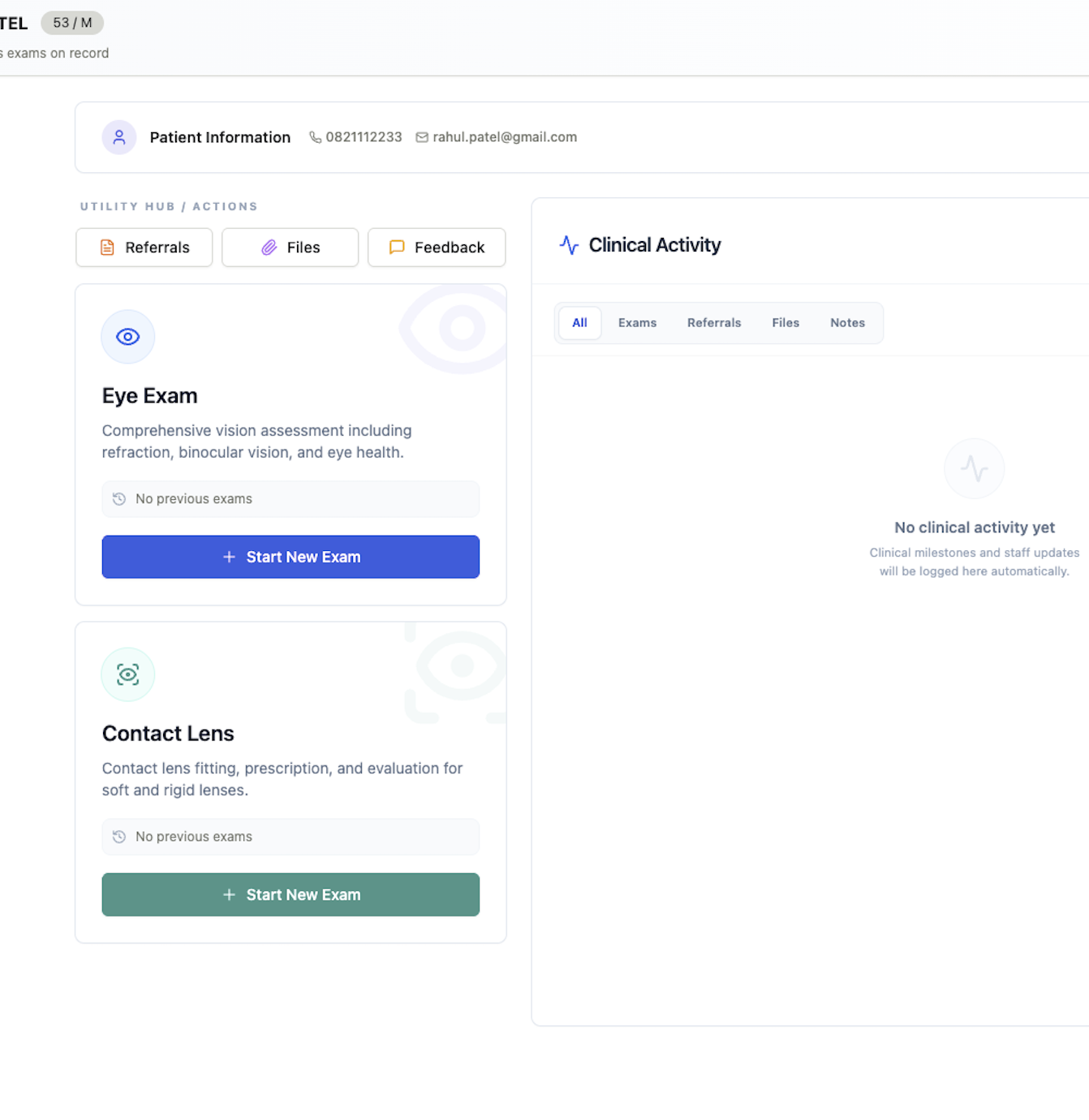 Optivo patient workspace and clinical activity